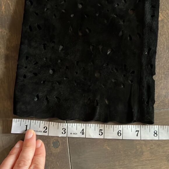 For Joseph suede leather Floral cut out bottom pants Sz-27 - Picture 7 of 7